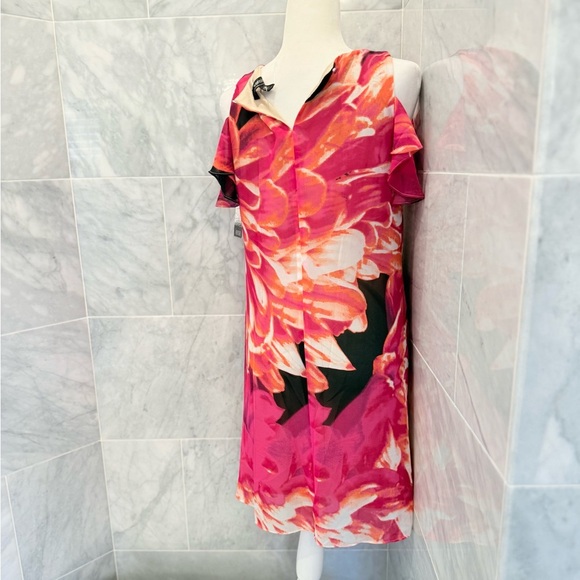 KENSIE Floral Print Cold Shoulder Dress - NWT $108 - WOMEN’S SIZE 8 - Picture 2 of 11